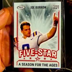 Joe Burrows 5 STAR Premiere Draft HIT Trading Card